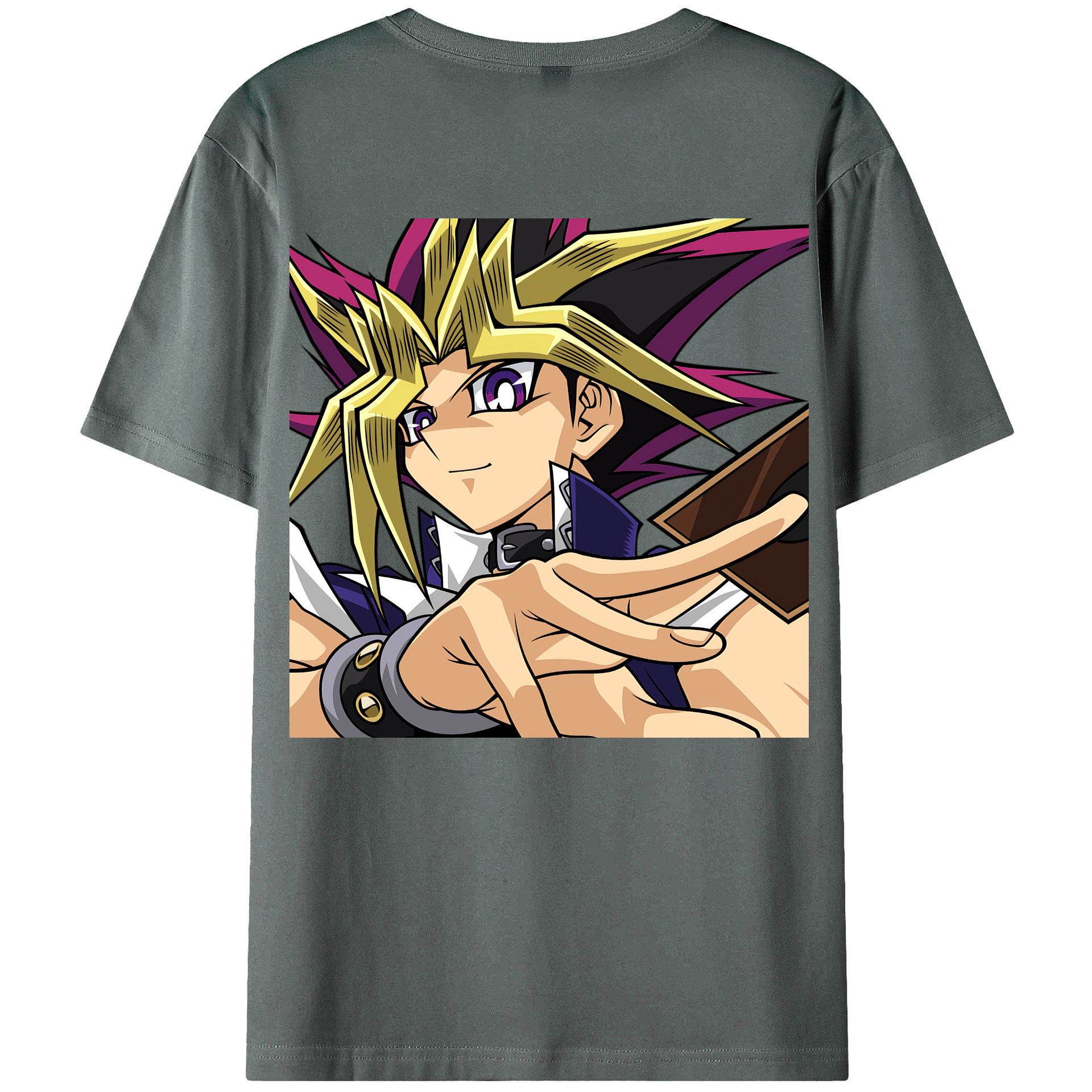 （画像用） 遊☆戯☆王 Yu-Gi-Oh! 綿100％ メンズ半袖Tシャツ（バックプリント） 通気性